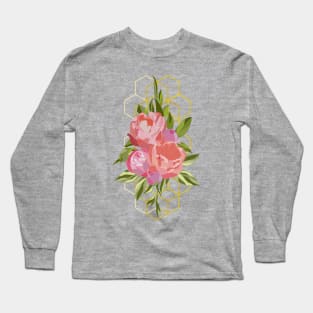 Floral Peony Hive Long Sleeve T-Shirt